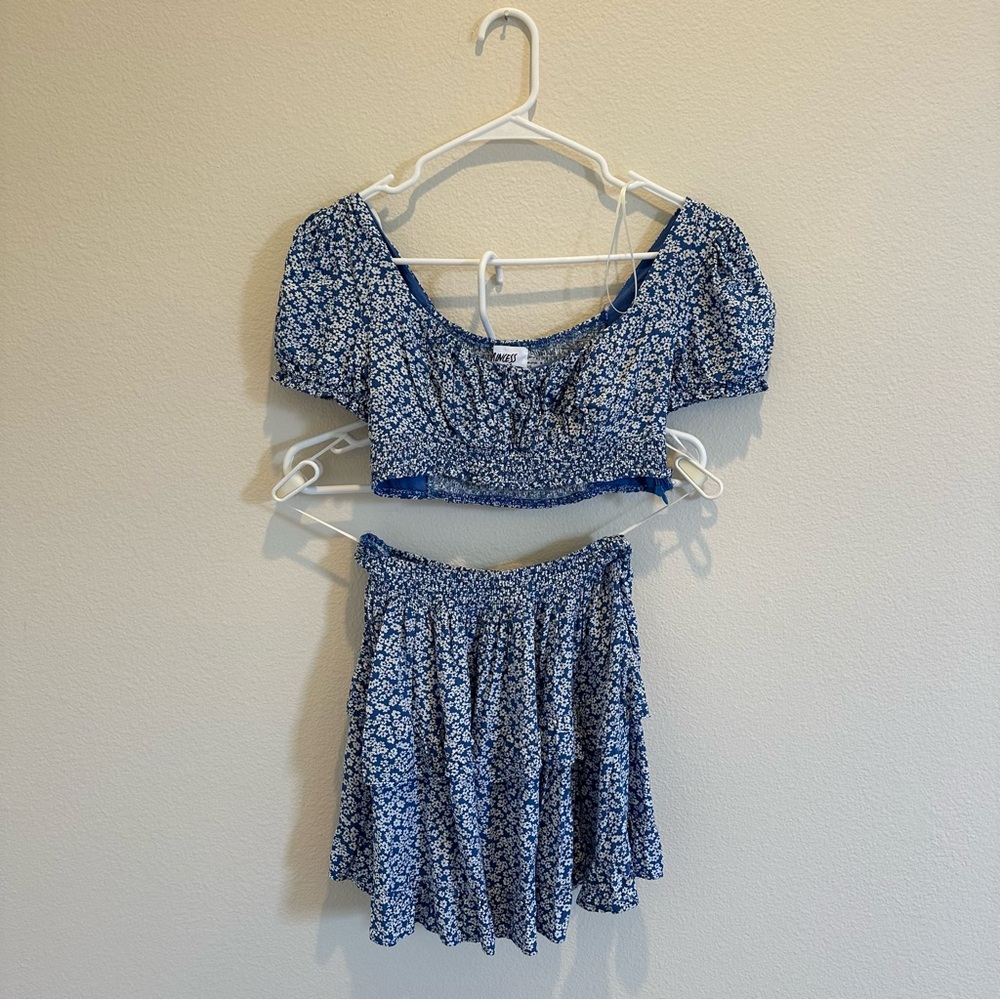 Princess Polly Blue Patterned Set